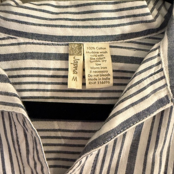 Japna Striped Cotton Shirt Dress Women’s Size M - Picture 2 of 6